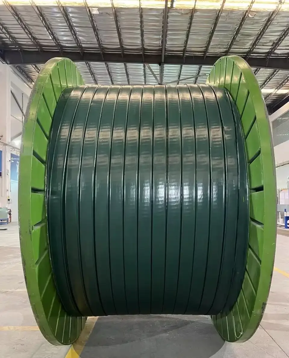 Cable drum handled in the works before loading